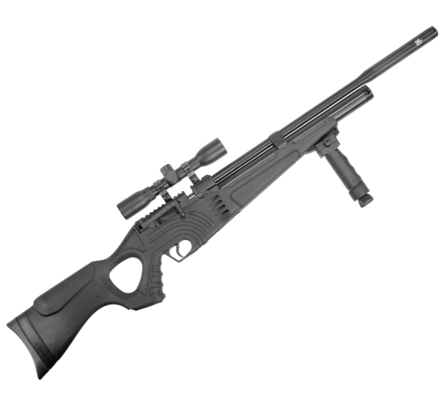 Пневматическая винтовка Hatsan FLASH 101 QE SET (насос, прицел 4x32, пульки, сошки,чехол) 5,5мм  по низким ценам в магазине Пневмач