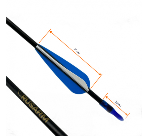 Стрела для лука RealArm из стекловолокна, 31,5 дюйма, 31 гр. 6мм Spine 1100 (12шт в упаковке) по низким ценам в магазине Пневмач