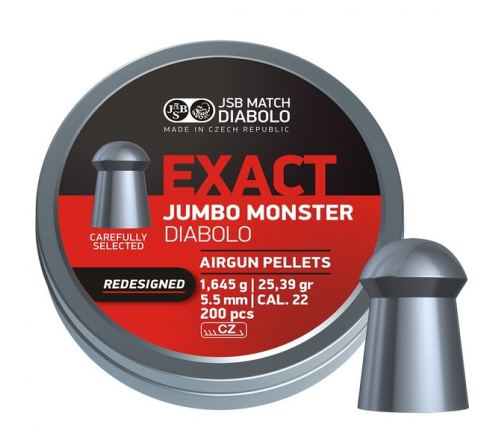 Пули пневматические JSB EXACT Jumbo Monster Redesigned 5,5мм, 1,645г (200шт.) по низким ценам в магазине Пневмач