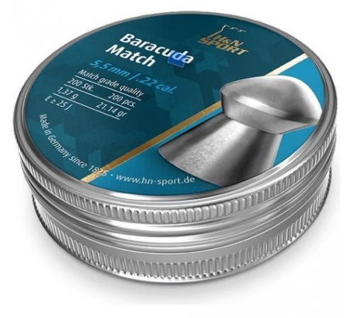 Пули пневматические H&N Baracuda Match 5,51мм, 1,37г (200шт.) по низким ценам в магазине Пневмач