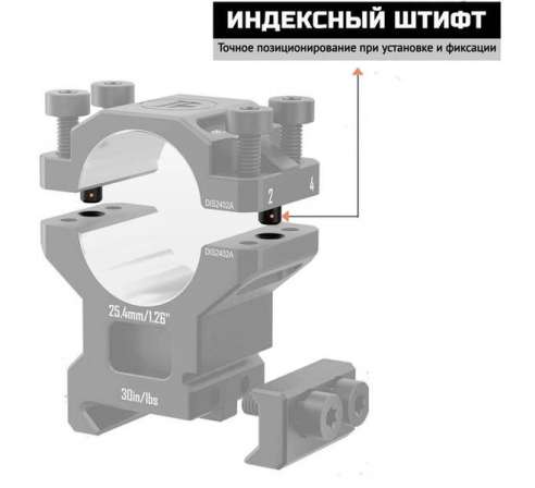 Кольца DISCOVERYOPT 25мм средние под Picatinny (7075)  по низким ценам в магазине Пневмач