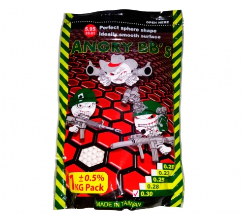 Шарики ANGRY BBs® 0,20 (белые, 1кг. пакет) (групповая тара 20 пакетов) AG-020 по низким ценам в магазине Пневмач