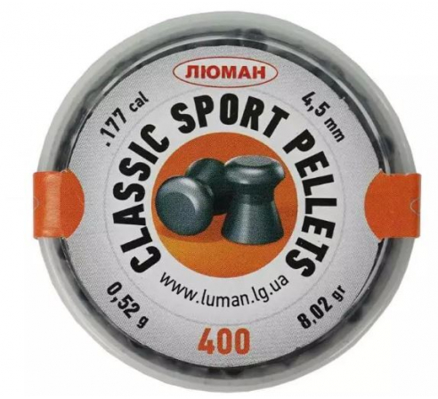 Пули пневматические Люман Classic Pellets Sport 4,5мм, 0,52г (400шт.) по низким ценам в магазине Пневмач