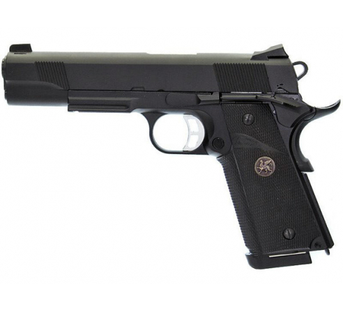 Пистолет страйкбольный KJW COLT M1911 M.E.U. GBB, GAS, черный, металл (KP-07) по низким ценам в магазине Пневмач