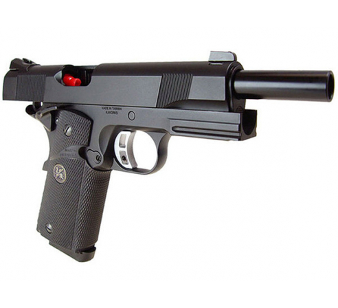 Пистолет страйкбольный KJW COLT M1911 M.E.U. GBB, GAS, черный, металл (KP-07) по низким ценам в магазине Пневмач
