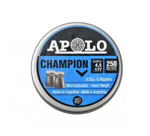 Пули пневматические Apolo Champion 4,5мм, 0,55г (250шт) по низким ценам в магазине Пневмач
