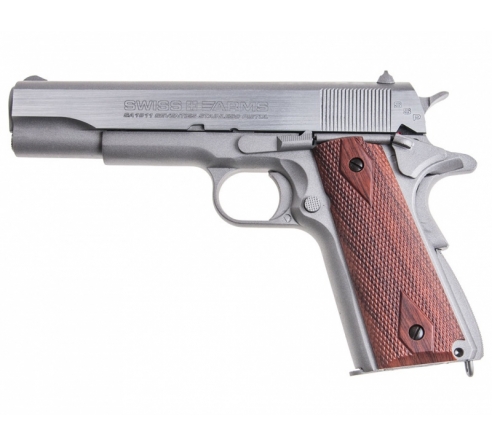 Пневматический пистолет Swiss Arms SA1911 Seventies Stainless Pistol   (аналог кольта 1911) по низким ценам в магазине Пневмач