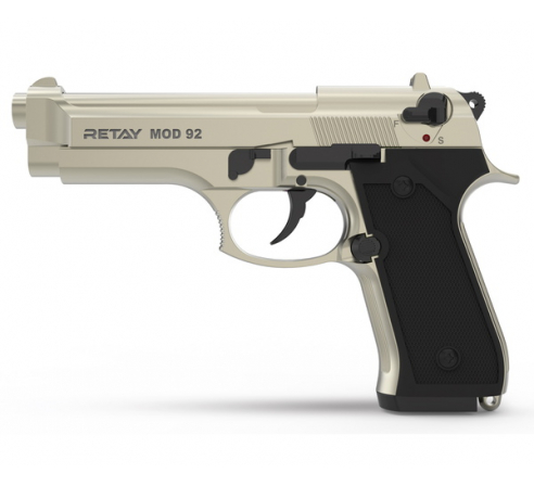 Пистолет охолощенный СХП RETAY MOD92 (Beretta) 9mm P.A.K, сатин по низким ценам в магазине Пневмач