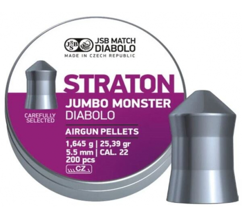Пули пневматические JSB EXACT Straton Jumbo Monster 5,5мм, 1,645г (200шт.) по низким ценам в магазине Пневмач
