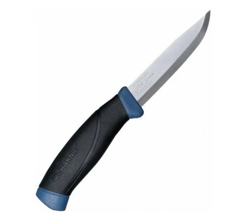 Нож Morakniv Companion Navy Blue, нержавеющая сталь, прорезиненная рукоять с синими накладками по низким ценам в магазине Пневмач
