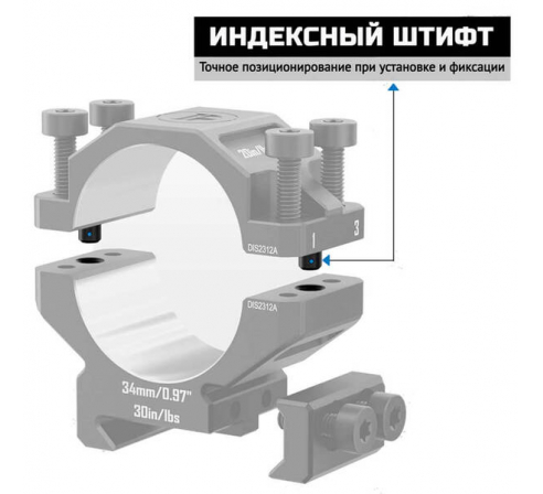 Кольца DISCOVERYOPT 34мм низкие (7075) под Picatinny по низким ценам в магазине Пневмач