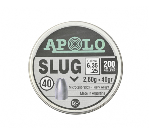 Пули пневматические Apolo Slug 6,35мм, 2,6г (200шт.) по низким ценам в магазине Пневмач