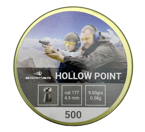 Пули пневматические Borner "Hollow Point" 4,5мм, 0,58г (500шт.) по низким ценам в магазине Пневмач