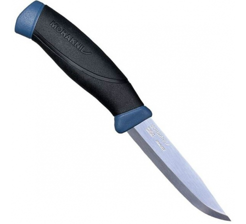 Нож Morakniv Companion Navy Blue, нержавеющая сталь, прорезиненная рукоять с синими накладками по низким ценам в магазине Пневмач
