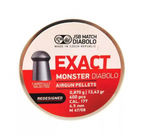 Пули пневматические JSB EXACT Monster Redesigned 4,5мм, 0,87г (400шт.) по низким ценам в магазине Пневмач