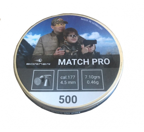 Пули пневматические Borner "Match PRO" 4,5мм, 0,46г (500шт.) по низким ценам в магазине Пневмач