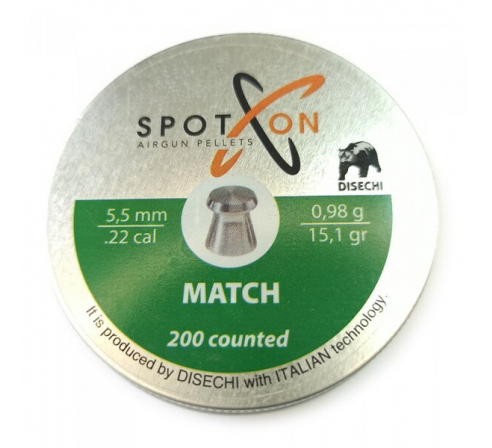 Пули пневматические Spoton Match 5,5мм, 0,98г (200шт.) по низким ценам в магазине Пневмач