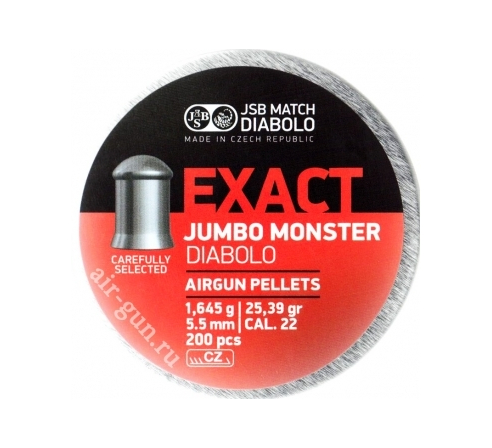 Пули пневматические JSB EXACT Straton Jumbo Monster 5,5мм, 1,645г (200шт.) по низким ценам в магазине Пневмач