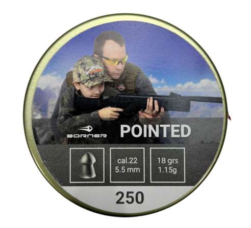 Пули пневматические Borner "Pointed" 5,5мм 1,15г (250шт.) по низким ценам в магазине Пневмач