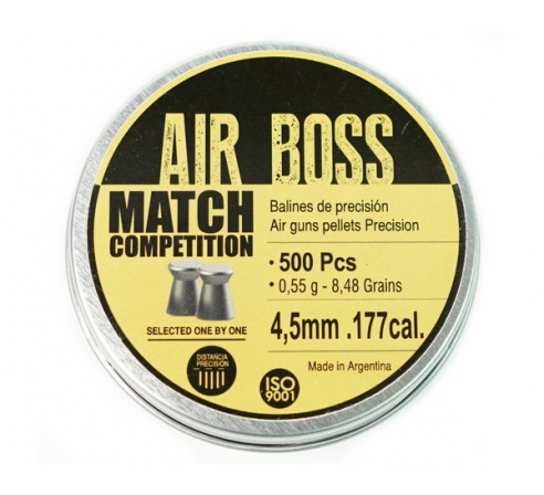 Пули пневматические Apolo AIR BOSS Match 4,5мм 0,55г (500шт.) по низким ценам в магазине Пневмач