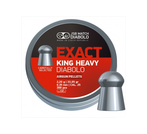 Пули пневматические JSB Diabolo Exact King Heavy 6,35мм, 2,2г (300шт.) по низким ценам в магазине Пневмач