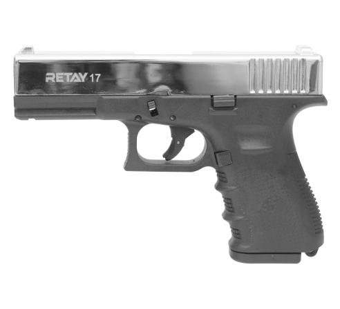 Пистолет охолощенный СХП  RETAY 17 (Glock) 9mm P.A.K, никель по низким ценам в магазине Пневмач