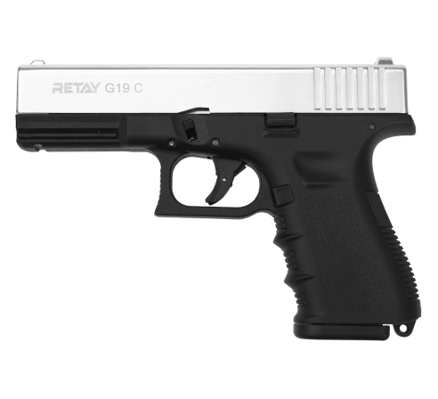 Пистолет охолощенный СХП  RETAY G19C (Glock) 9mm P.A.K, никель по низким ценам в магазине Пневмач