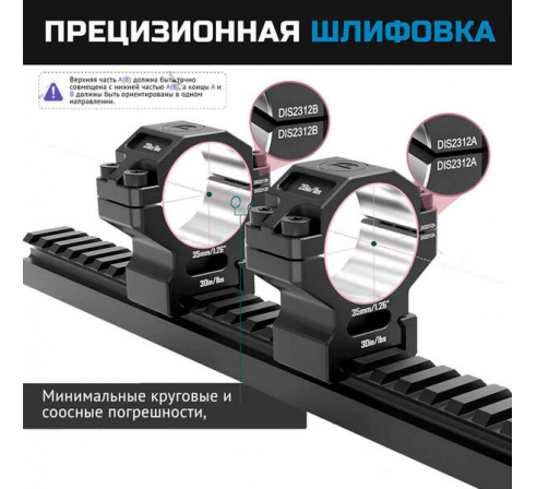 Кольца DISCOVERYOPT 35мм на средние (7075) под Picatinny по низким ценам в магазине Пневмач