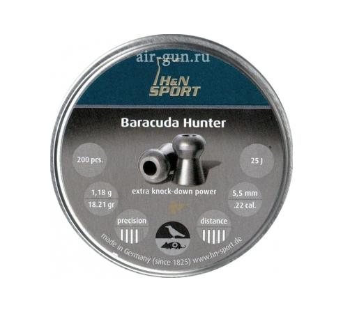 Пули пневматические H&N Baracuda Hunter 5,5мм, 1,18г (200шт.) по низким ценам в магазине Пневмач