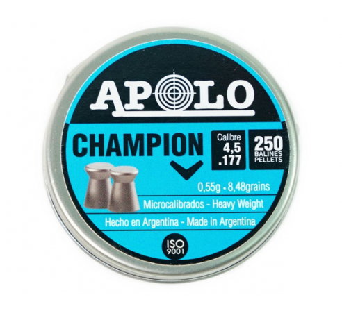 Пули пневматические Apolo Champion 4,5мм, 0,55г (250шт) по низким ценам в магазине Пневмач