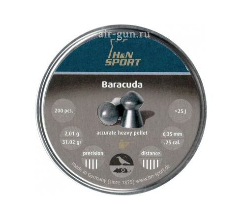 Пули пневматические H&N Baracuda 6,35мм, 2г (150шт.) по низким ценам в магазине Пневмач