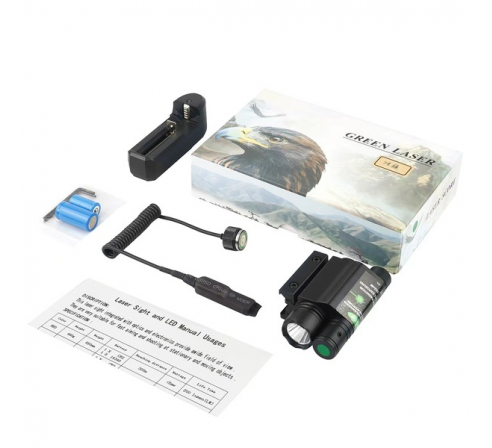 Лазерный целеуказаель (ЛЦУ) + подствольный фонарь RealArm BST-7 зел. по низким ценам в магазине Пневмач