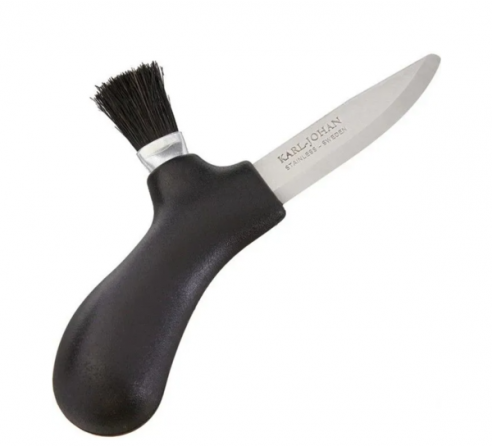 Нож Morakniv Karl-Johan для грибов, нержавеющая сталь, цвет черный, щетка из конского волоса по низким ценам в магазине Пневмач