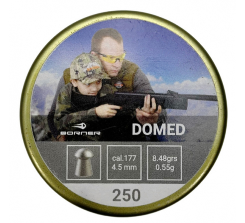 Пули пневматические Borner "Domed" 4,5мм, 0,55г (250шт.) по низким ценам в магазине Пневмач