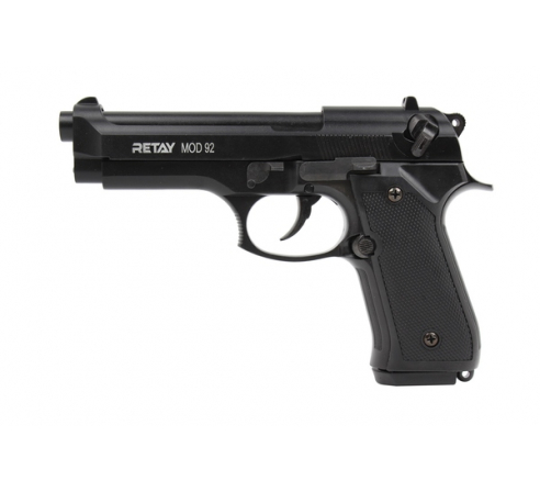Пистолет охолощенный СХП RETAY MOD92 (Beretta 92) 9mm P.A.K. черный по низким ценам в магазине Пневмач
