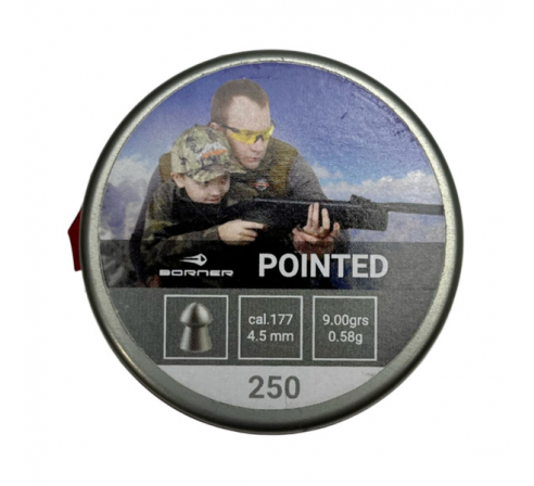 Пули пневматические Borner "Pointed" 4,5мм, 0,58г (250шт.) по низким ценам в магазине Пневмач