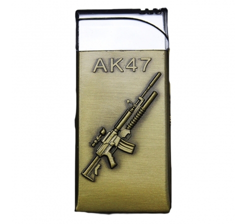 Зажигалка АК-47 RUSARM золотая по низким ценам в магазине Пневмач