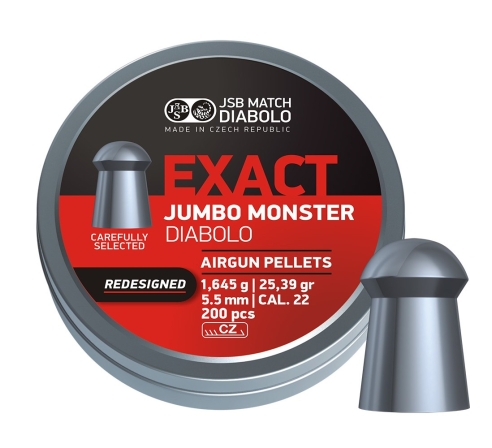Пули пневматические JSB EXACT Jumbo Monster Redesigned 5,5 мм 1,645 грамма (200 шт.) по низким ценам в магазине Пневмач