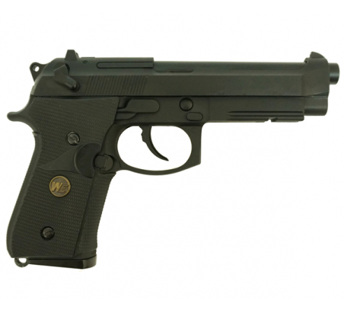 Пистолет страйкбольный WE BERETTA M9A1 черный, металл, рельса, WE-M008 по низким ценам в магазине Пневмач