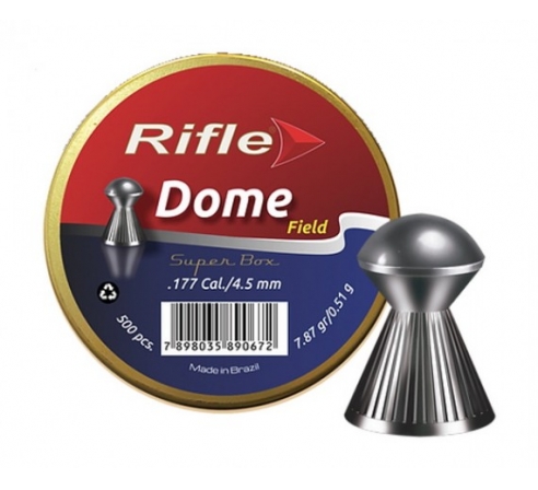 Пули пневматические RIFLE Field Series Dome 4,5 мм. 0,51 гр. 500шт.  по низким ценам в магазине Пневмач