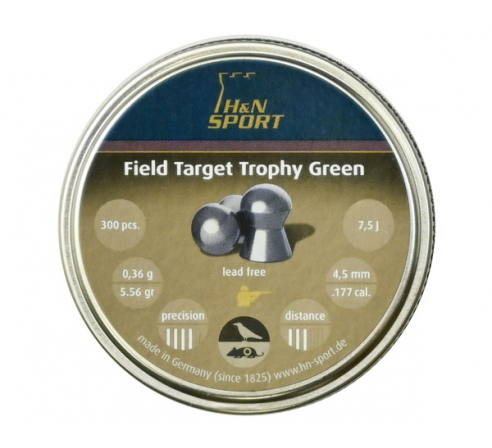 Пули пневматические H&N Field Target Trophy Green 4,5мм, 0,36г (300шт.) по низким ценам в магазине Пневмач