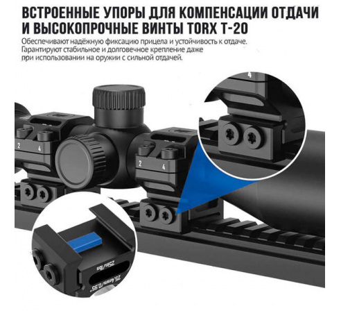 Кольца DISCOVERYOPT 25мм средние под Picatinny (7075)  по низким ценам в магазине Пневмач