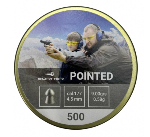 Пули пневматические Borner "Pointed" 4,5мм, 0,58г (500шт.)  по низким ценам в магазине Пневмач