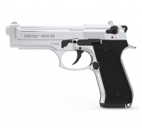 Пистолет охолощенный СХП RETAY MOD92 (Beretta) 9mm P.A.K, никель по низким ценам в магазине Пневмач