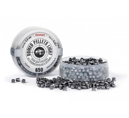 Пули пневматические Люман Domed  pellets Light (круглоголовая) 4,5мм, 0,45г (650шт.) по низким ценам в магазине Пневмач