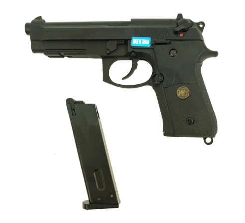 Пистолет страйкбольный WE BERETTA M9A1 черный, металл, рельса, WE-M008 по низким ценам в магазине Пневмач