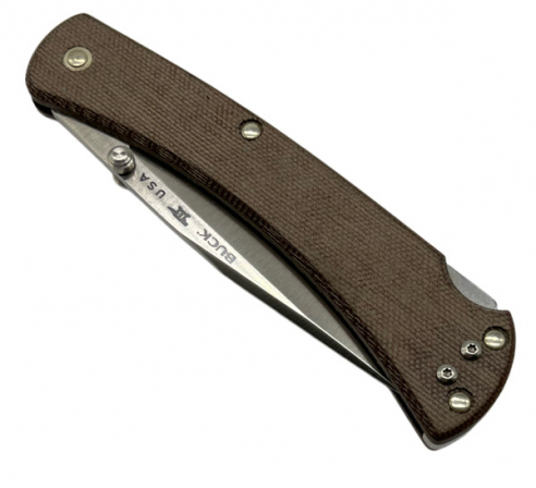 Нож BUCK 0110BRS4 110 Folding Hunter Slim Pro, сталь S30V, рукоять коричневая микарта по низким ценам в магазине Пневмач