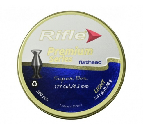Пули пневматические RIFLE Premium Series Flathead Light 4,5мм, 0,48г (500шт.)		 по низким ценам в магазине Пневмач