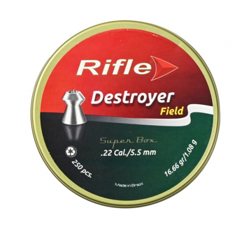 Пули пневматические RIFLE Field Series Destroyer 5,5мм, 1,08г (250шт.)	 по низким ценам в магазине Пневмач