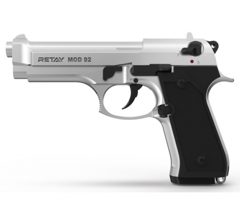 Пистолет охолощенный СХП RETAY MOD92 (Beretta) 9mm P.A.K, хром по низким ценам в магазине Пневмач